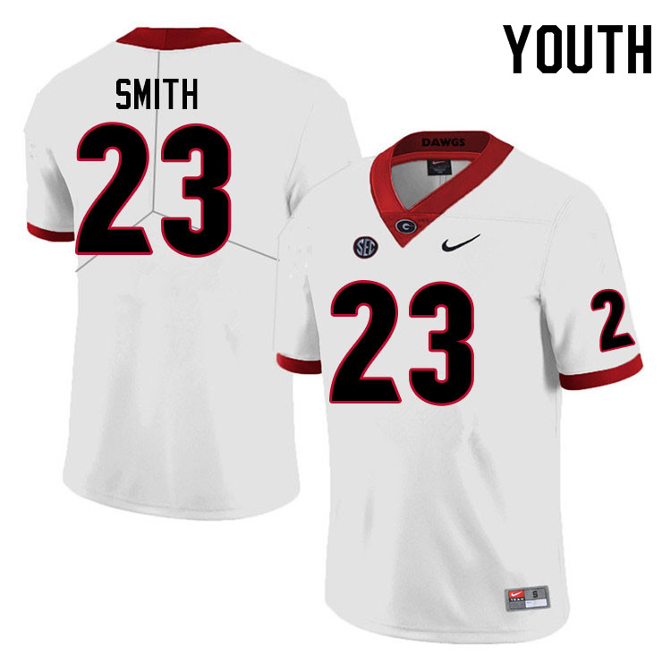 Youth #23 Tykee Smith Georgia Bulldogs College Football Jerseys Sale-White